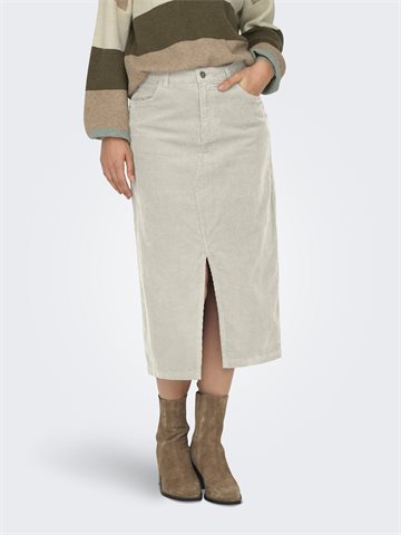 ONLY MOXIE HW LONG SPLIT CORD SKIRT PUMICE STONE- 15325088